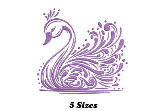 Graceful Swan: Elegant & Playful Embroidery for Small Business Brands