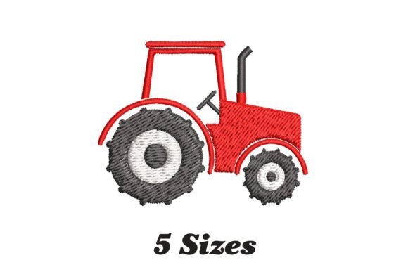 Red Farm Tractor Embroidery Design